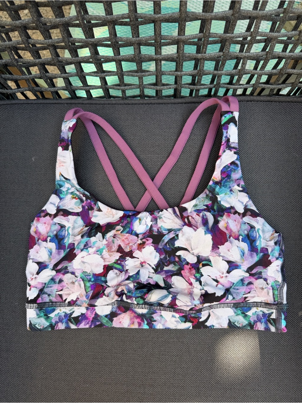 Lululemon Energy Bra Utopia Multi Vintage Plum Floral Purple